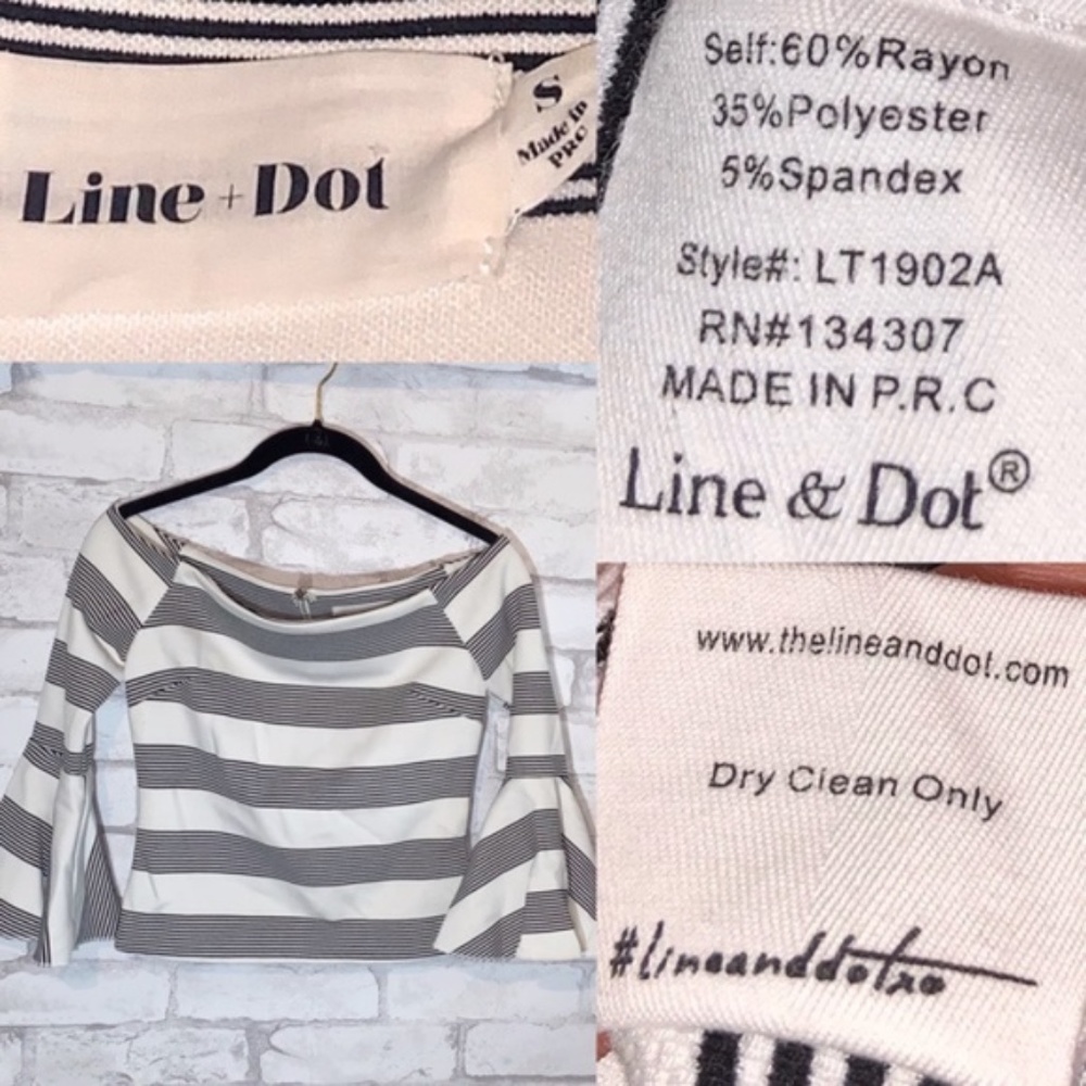 Line & Dot | Ella Off-the-Shoulder Striped Blouse - Picture 3 of 5